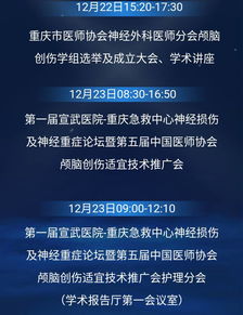 第一屆北京宣武醫院-重慶急救中心神經損傷及神經重癥論壇暨第五屆中國醫師協會顱腦創傷適宜技術推廣會日程安排